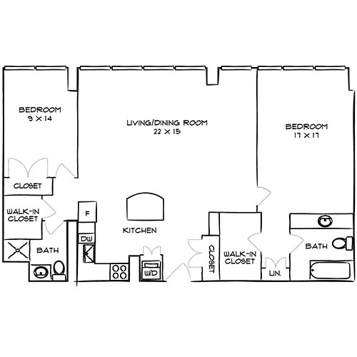 Sterling Apartments - Philadelphia, PA - Floor Plan Diagram
